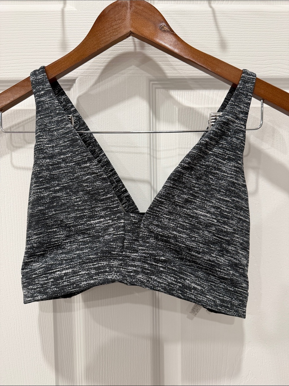 VS heathered Black Deep V Bralette - Women size M.